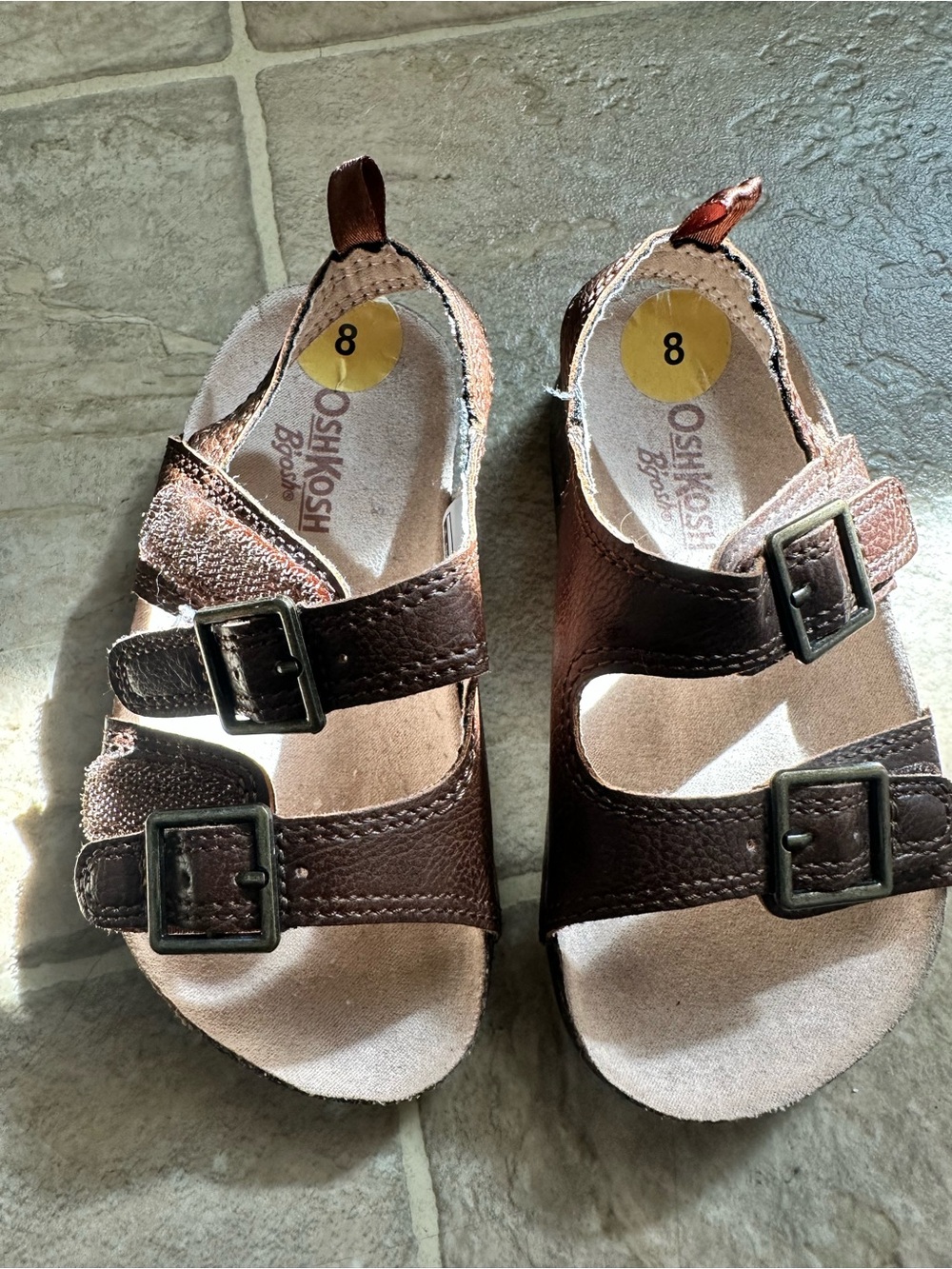 OshKosh B'gosh Brown Double-Buckle Kids Sandals
